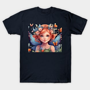 Fairy Bloom: A Floral Symphony with Butterflies T-Shirt